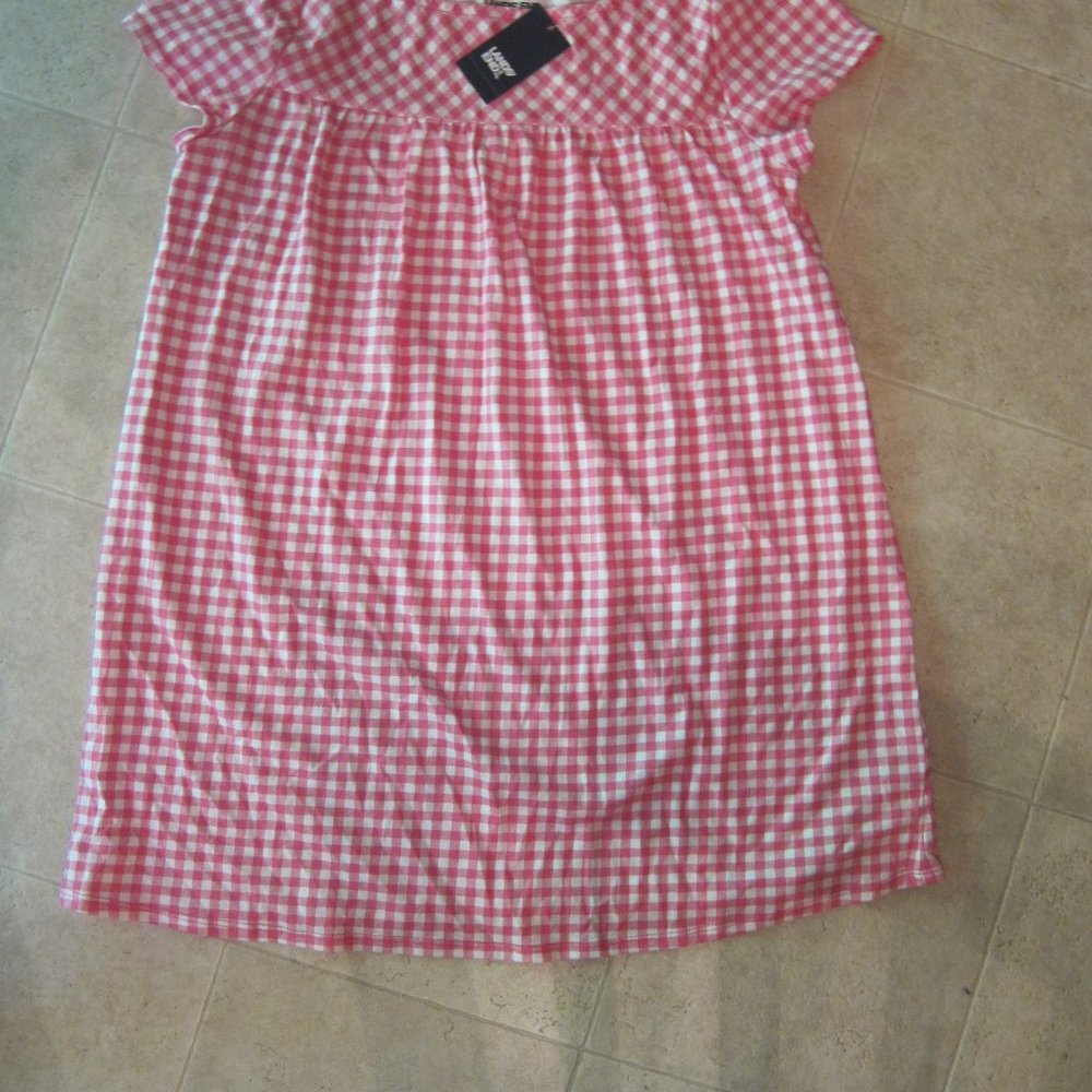 LANDS END super cute pink checked girls dress size LARGE